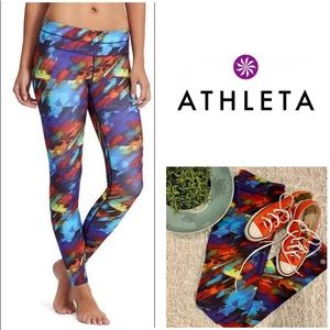 Athleta Sonar Colorburst Yoga Workout Run Tights